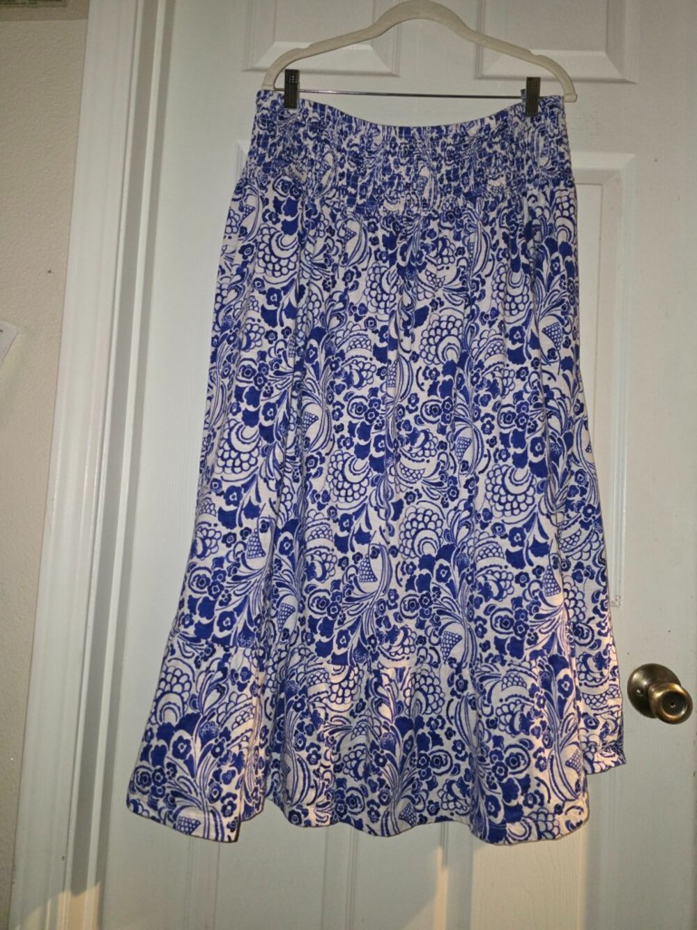 Tommy Hilfiger Blue Floral Midi Skirt — XL